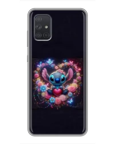 Чохол для Samsung Galaxy A72 з картинкою «Stitch у квітах»