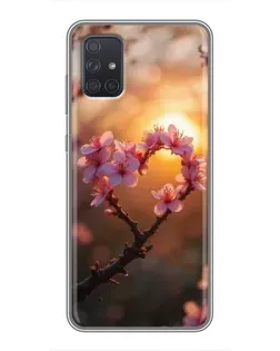 Чохол для Samsung Galaxy A72 з картинкою «Рожевий цвіт сердечко на тлі заходу» Чохол для Samsung Galaxy A72 з картинкою «Рожевий цвіт сердечко на тлі заходу»