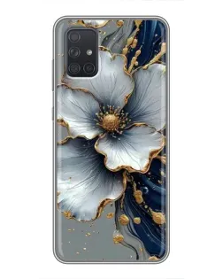 Чохол для Samsung Galaxy A72 з картинкою «Біла квітка та золотий флюїд» Чохол для Samsung Galaxy A72 з картинкою «Біла квітка та золотий флюїд»