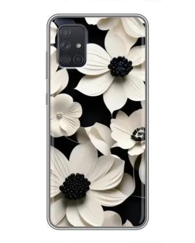 Чохол для Samsung Galaxy A72 з картинкою «Об'ємні білі квіти»
