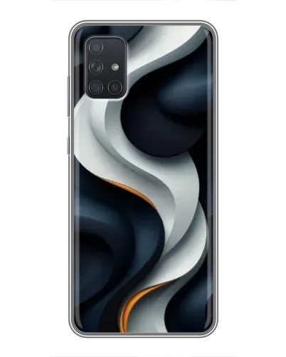 Чохол для Samsung Galaxy A72 з картинкою «Об'ємні чорно-білі стрічки» Чохол для Samsung Galaxy A72 з картинкою «Об'ємні чорно-білі стрічки»