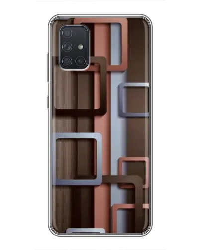 Чохол для Samsung Galaxy A72 з картинкою «Коричневі об'ємні квадрати» Чохол для Samsung Galaxy A72 з картинкою «Коричневі об'ємні квадрати»