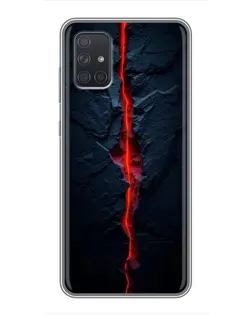 Чохол для Samsung Galaxy A72 з картинкою «Червона лавова тріщина»