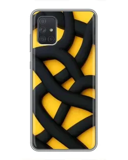 Чохол для Samsung Galaxy A72 з картинкою «Чорне жовте переплетення»