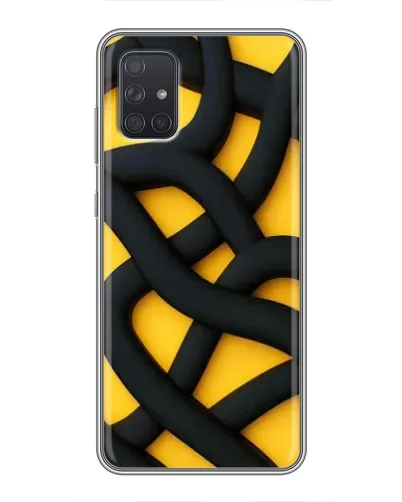 Чохол для Samsung Galaxy A72 з картинкою «Чорне жовте переплетення» Чохол для Samsung Galaxy A72 з картинкою «Чорне жовте переплетення»