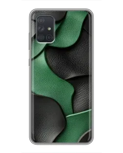 Чохол для Samsung Galaxy A72 з картинкою «Зелені шкіряні хвилі»