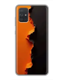 Чохол для Samsung Galaxy A72 з картинкою «Помаранчевий розлом»