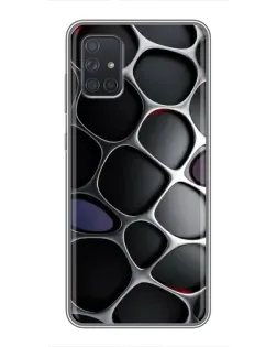 Чохол для Samsung Galaxy A72 з картинкою «Об'ємна темна решітка»