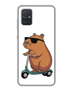 Чохол для Samsung Galaxy A72 з картинкою «Капібара на самокаті»