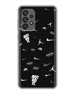 Чохол для Samsung Galaxy A73 (5G) з картинкою «Nike Black Pattern»