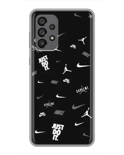 Чохол для Samsung Galaxy A73 (5G) з картинкою «Nike Black Pattern» Чохол для Samsung Galaxy A73 (5G) з картинкою «Nike Black Pattern»