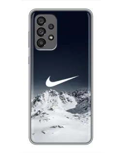 Чехол для Samsung Galaxy A73 (5G) с картинкой «Nike — зимние горы»