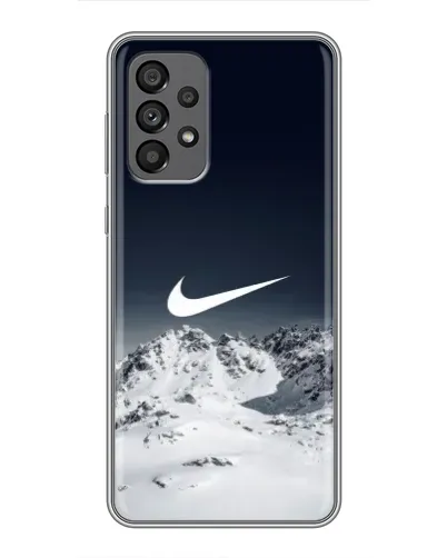 Чехол для Samsung Galaxy A73 (5G) с картинкой «Nike — зимние горы»