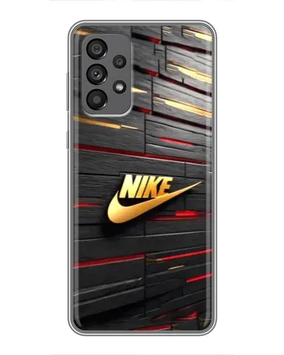 Чехол для Samsung Galaxy A73 (5G) с картинкой «Золотой Nike на металле»