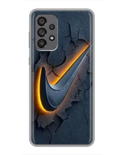 Чехол для Samsung Galaxy A73 (5G) с картинкой «Объемный логотип Найк»
