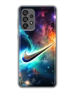 Чехол для Samsung Galaxy A73 (5G) с картинкой «Космический Nike Swoosh»