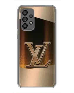 Чехол для Samsung Galaxy A73 (5G) с картинкой «LV — золотое сияние»