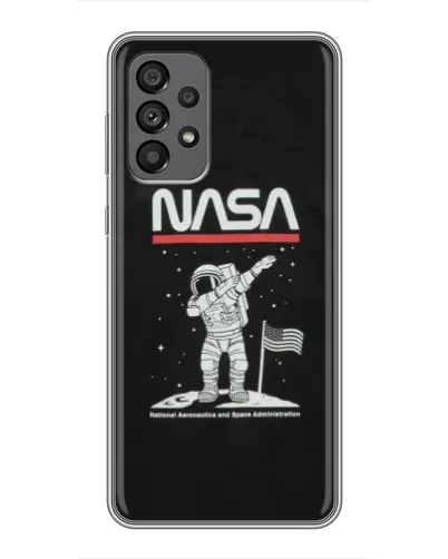 Чехол для Samsung Galaxy A73 (5G) с картинкой «NASA — шагаем по Луне»