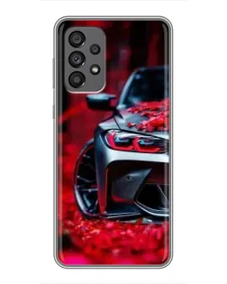Чохол для Samsung Galaxy A73 (5G) з картинкою «Спортивна BMW та квіти»