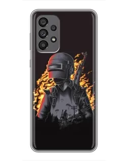 Чехол для Samsung Galaxy A73 (5G) с картинкой «PUBG — огненный силуэт»