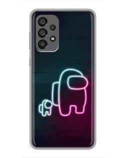 Чехол для Samsung Galaxy A73 (5G) с картинкой «Among Us неон-арт»