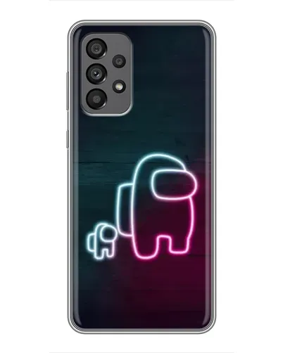Чехол для Samsung Galaxy A73 (5G) с картинкой «Among Us неон-арт»