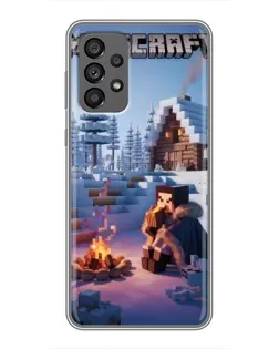 Чехол для Samsung Galaxy A73 (5G) с картинкой «Зимний Minecraft»