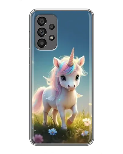 Чехол для Samsung Galaxy A73 (5G) с картинкой «Единорог на поляне»