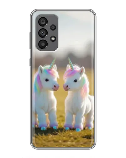 Чехол для Samsung Galaxy A73 (5G) с картинкой «Пара единорогов»