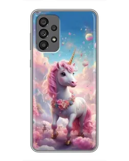 Чехол для Samsung Galaxy A73 (5G) с картинкой «Единорог среди облаков»