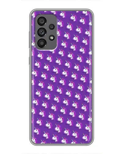 Чехол для Samsung Galaxy A73 (5G) с картинкой «Единороги на фиолетовом»