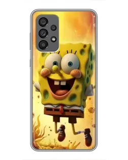 Чехол для Samsung Galaxy A73 (5G) с картинкой «Губка Боб прыгает»