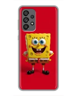 Чехол для Samsung Galaxy A73 (5G) с картинкой «Спанч Боб на красном»