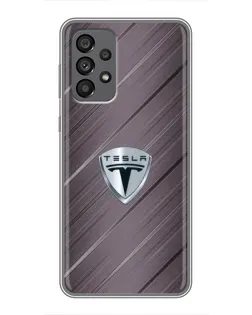 Чехол для Samsung Galaxy A73 (5G) с картинкой «Металлическая текстура Tesla»