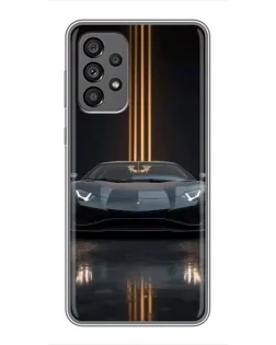 Чехол для Samsung Galaxy A73 (5G) с картинкой «Lamborghini золотые линии»