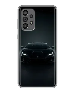 Чехол для Samsung Galaxy A73 (5G) с картинкой «Черный Lamborghini Aventador»