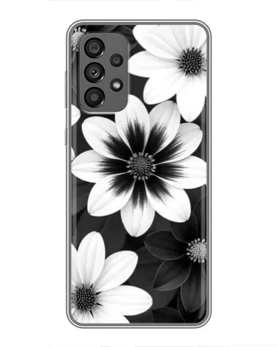 Чехол для Samsung Galaxy A73 (5G) с картинкой «Монохромные астры»