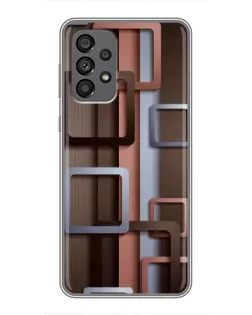 Чохол для Samsung Galaxy A73 (5G) з картинкою «Коричневі об'ємні квадрати»