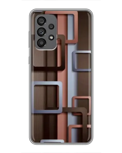 Чехол для Samsung Galaxy A73 (5G) с картинкой «Коричневые объемные квадраты»