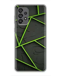 Чехол для Samsung Galaxy A73 (5G) с картинкой «Зеленые геометрические линии»