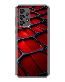 Чехол для Samsung Galaxy A73 (5G) с картинкой «Красная глянцевая сетка»