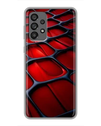 Чехол для Samsung Galaxy A73 (5G) с картинкой «Красная глянцевая сетка»