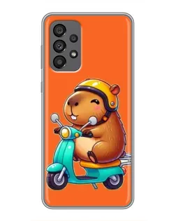Чехол для Samsung Galaxy A73 (5G) с картинкой «Капибара на скутере»