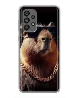 Чехол для Samsung Galaxy A73 (5G) с картинкой «Капибара золотая цепь»