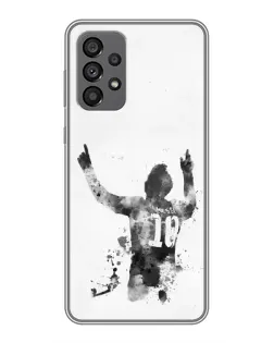 Чохол для Samsung Galaxy A73 (5G) з картинкою «Чорно-білий силует Мессі»