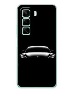 Чехол для Samsung Galaxy F36 с картинкой «Фары Tesla Night»