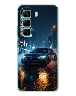 Чехол для Samsung Galaxy F36 с картинкой «Ночной город и Audi»