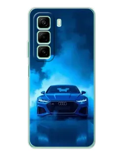 Чехол для Samsung Galaxy F36 с картинкой «Audi — голубая энергия»