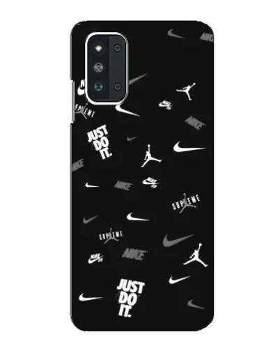 Чехол для Samsung Galaxy F52 5G (E526) с картинкой «Nike Black Pattern»