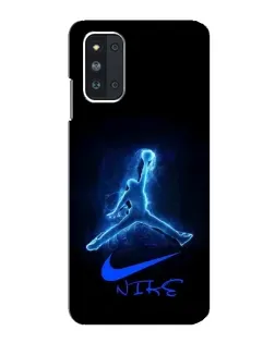 Чехол для Samsung Galaxy F52 5G (E526) с картинкой «Jordan Neon Blue»